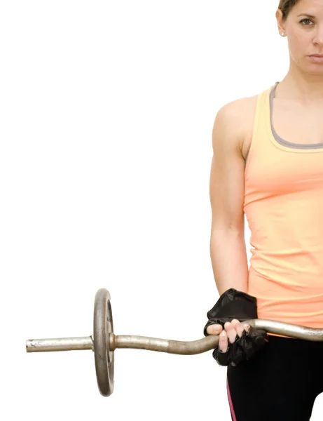 Beautiful woman lifting weights — Stock Photo, Image