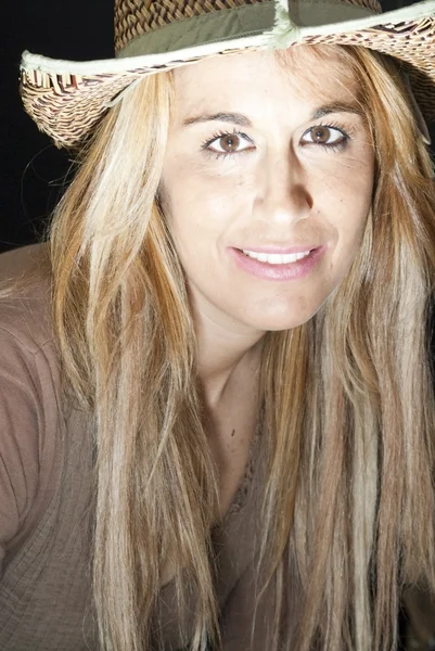 Retrato de mujer con sombrero —  Fotos de Stock