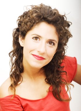 Genç ve mutlu bir kadının portresi