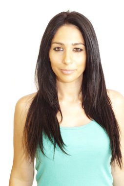 Genç ve mutlu bir kadının portresi