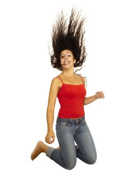 Genç ve mutlu bir kadının portresi