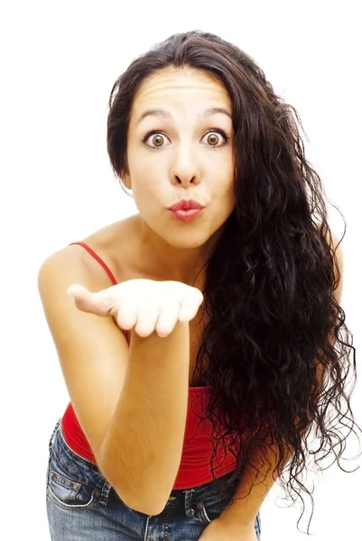 Retrato de uma jovem mulher feliz — Fotografia de Stock