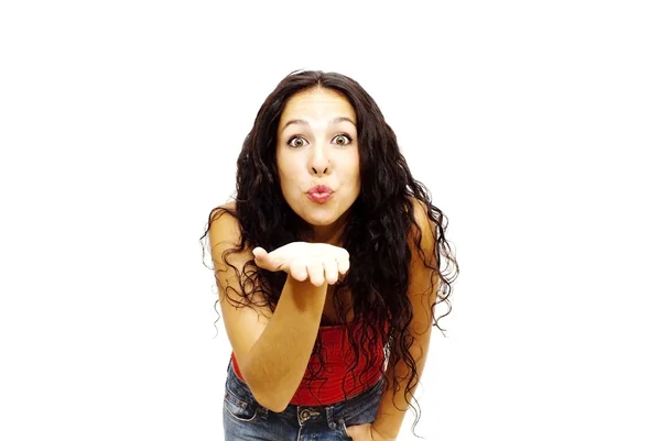 Retrato de uma jovem mulher feliz — Fotografia de Stock