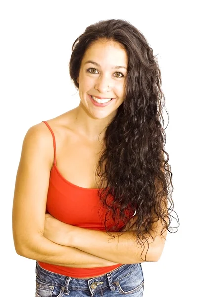 Retrato de una joven feliz —  Fotos de Stock