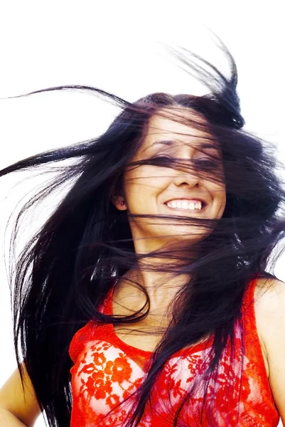 Portret van een jonge gelukkige vrouw — Stockfoto
