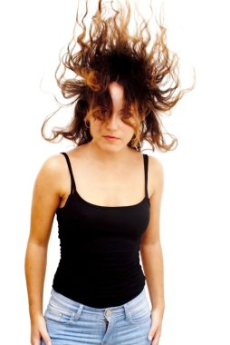 Genç ve mutlu bir kadının portresi