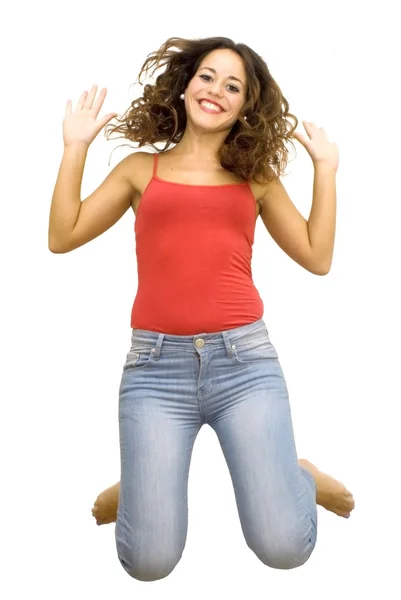 Retrato de uma jovem mulher feliz — Fotografia de Stock