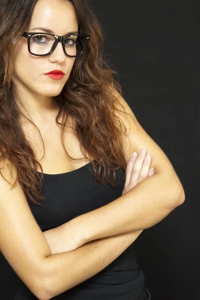 Atraktivní žena s brýlemi — Stock fotografie
