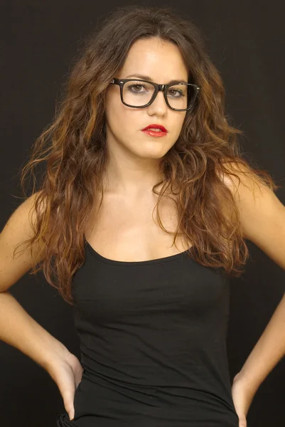 Atractiva mujer con gafas — Foto de Stock