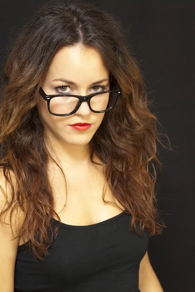 Donna attraente con occhiali — Foto Stock