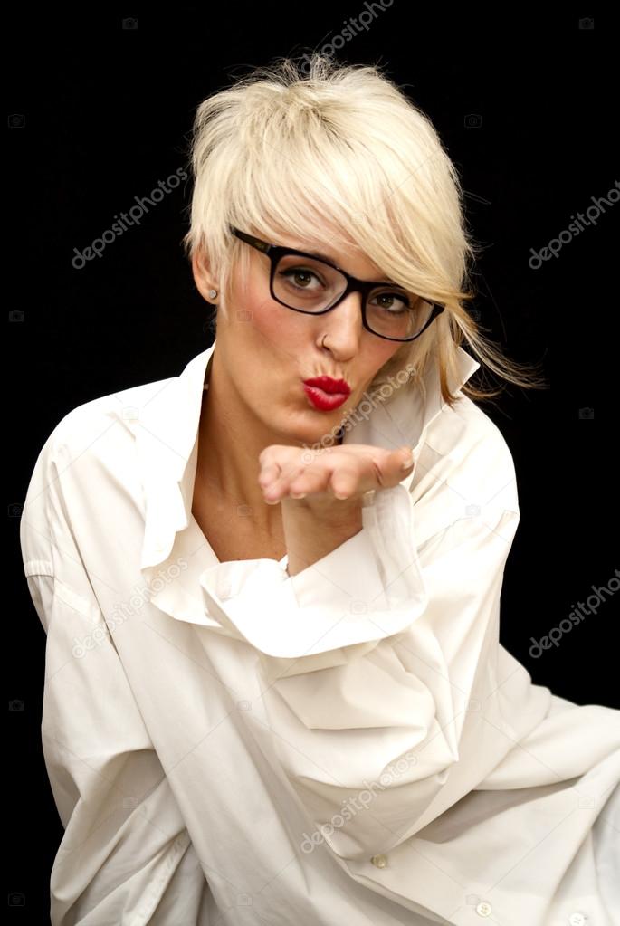 Beautiful Woman With Short White Hair Stock Photo C Januaryxii