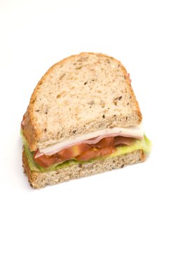 Sandviç, peynir, jambon, domates, marul 