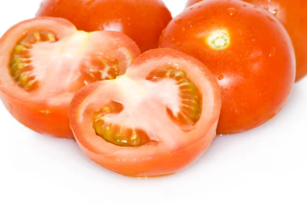 Pomodori isolati su bianco — Foto Stock