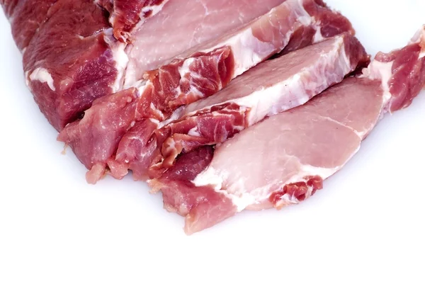 Piece of raw meat cut into steaks — Stock Photo, Image