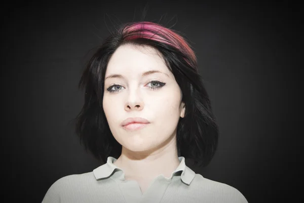 Beautiful  Woman with a red tuft — Stock Photo, Image