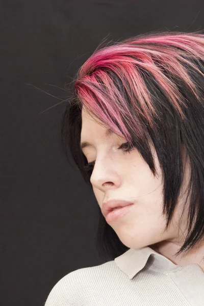 Beautiful  Woman with a red tuft — Stock Photo, Image