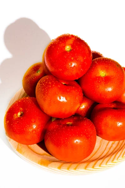 Group Tomatoes Isolated White Background — Stock Photo, Image