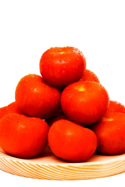 Gruppe Von Tomaten Isoliert Auf Weißem Hintergrund — Stockfoto