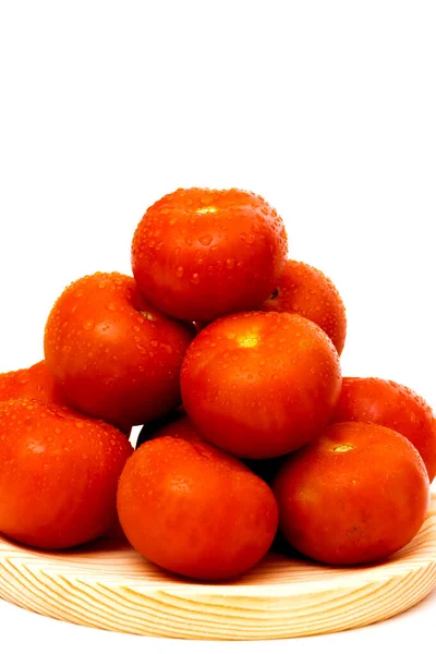 Groep Van Tomaten Geïsoleerd Witte Achtergrond — Stockfoto