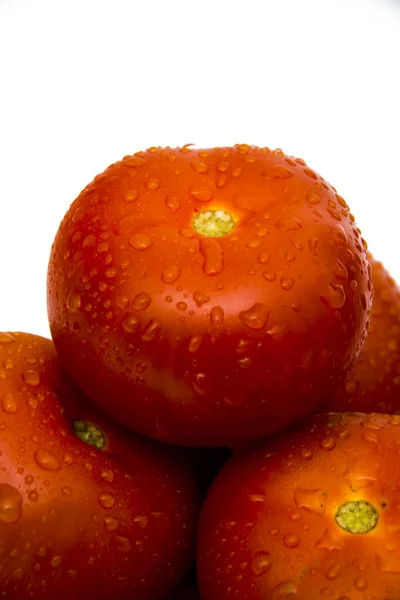 Grupp Tomater Isolerad Vit Bakgrund — Stockfoto