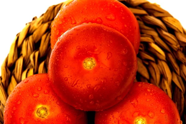 Gruppe Von Tomaten Isoliert Auf Weißem Hintergrund — Stockfoto