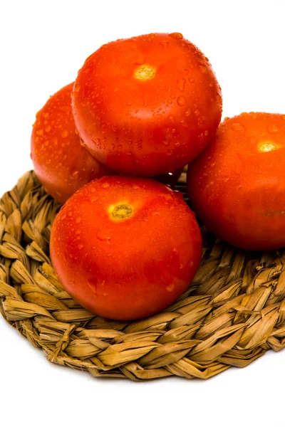 Group Tomatoes Isolated White Background — Stock Photo, Image