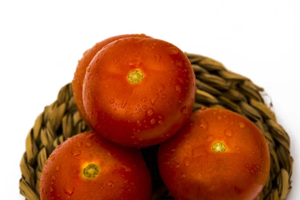 Groep Van Tomaten Geïsoleerd Witte Achtergrond — Stockfoto