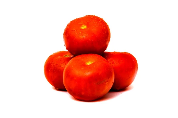 西红柿被隔绝在白色背景上的组 — 图库照片