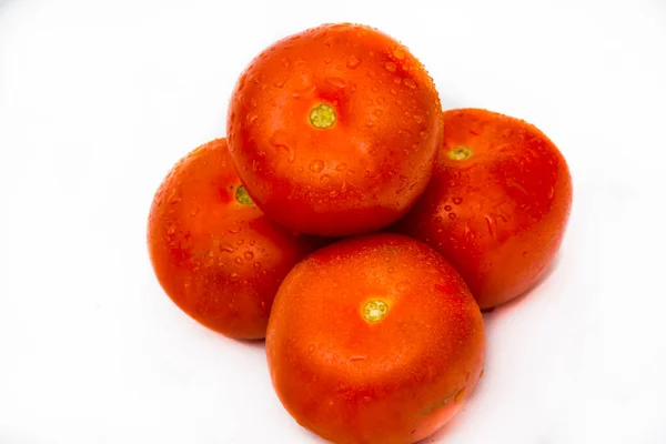 Group Tomatoes Isolated White Background — Stock Photo, Image