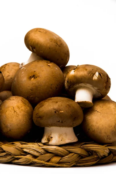 Grup beyaz arka plan üzerinde mantar