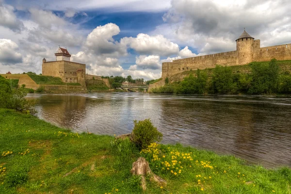 Castles on the river's shore Stock Picture