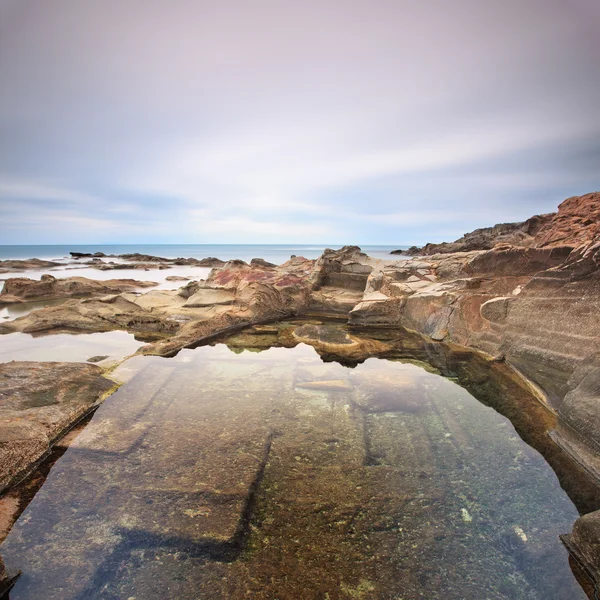 Le Vaschette water pool and rocks landscape near Livorno. Italy — Stock Photo, Image