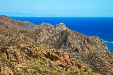Endülüs kıyı manzara. Parque cabo de gata, almeria.