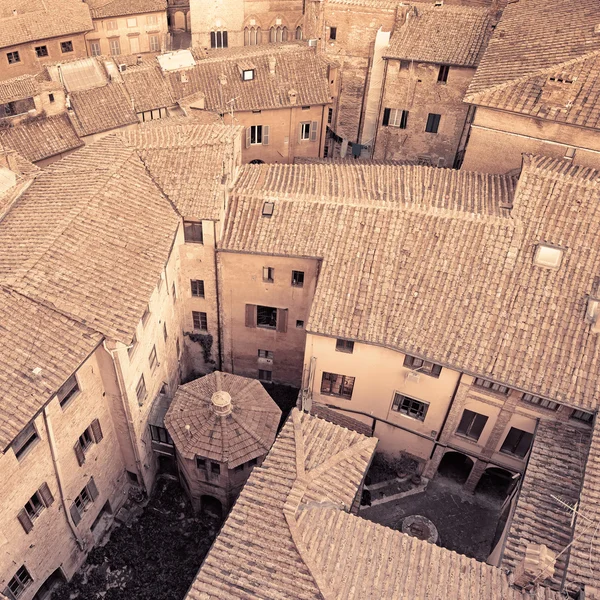 Luftbild Hintergrund, italienische mittelalterliche Stadtarchitektur. ital. — Stockfoto