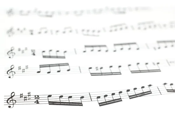 Hoja de música impresa antigua o partitura y notas musicales — Foto de Stock