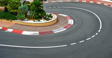 eski istasyon saç tokası bend yarış asfalt, Monako grand prix circuit