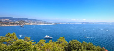 Cannes la napoule defne görünümü. Fransız Rivierası, azure sahil, provence