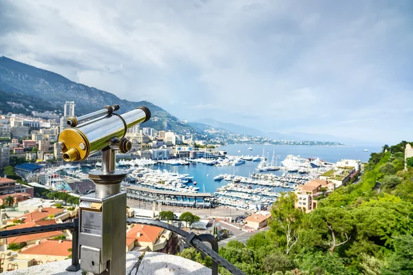 Міський пейзаж пташиного польоту князівства Монако Montecarlo. Лазурний берег. Франція — стокове фото