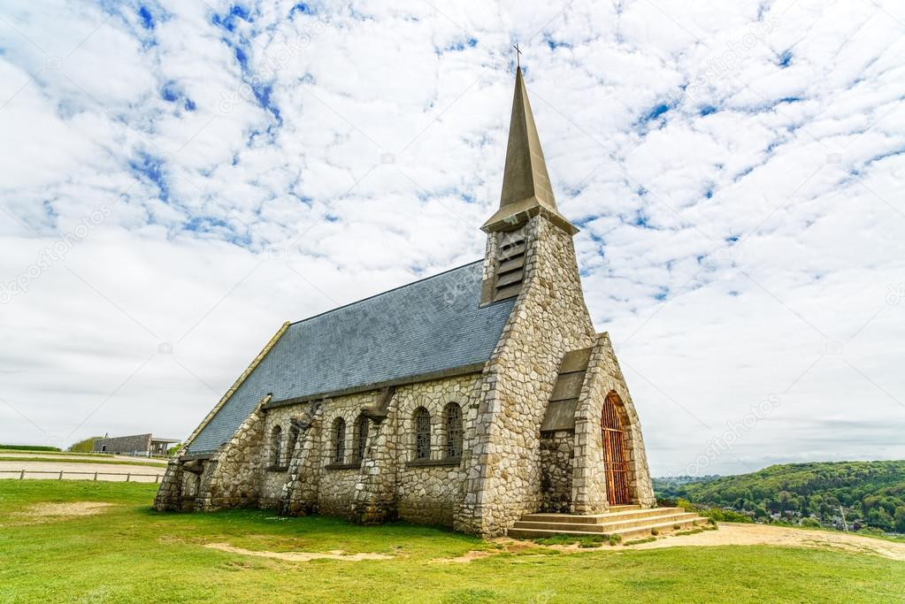 Church Notre Dame de la Garde chapel. Etretat, Normandy, France.