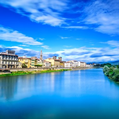 Florence or Firenze Arno river landscape. Tuscany, Italy. clipart
