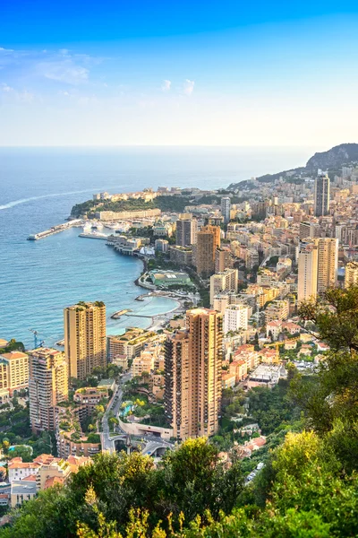 Mônaco Montecarlo principado vista aérea. Costa azul. França — Fotografia de Stock