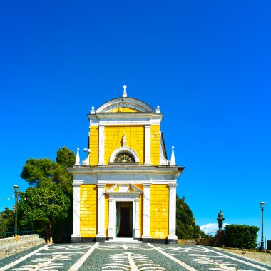 Portofino, San Giorgio catholic church landmark. Liguria, Italy clipart
