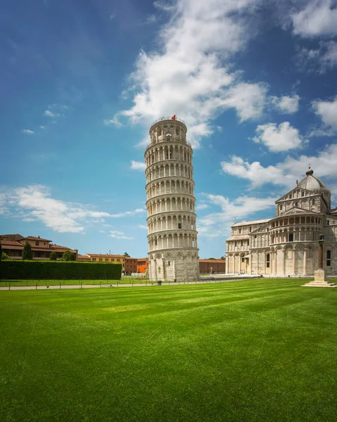 Γείτονας Πύργος Της Πίζας Torre Pendente Pisa Πλατεία Θαύμα Piazza — Φωτογραφία Αρχείου