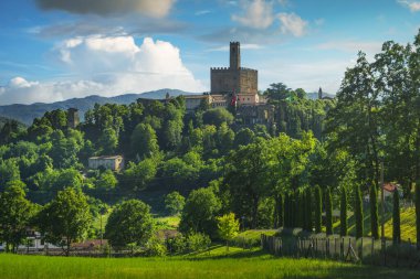 Poppi medieval village and castle view. Casentino, Arezzo province, Tuscany region, Italy, Europe.