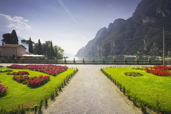 Κήποι Δημόσιο Πάρκο Στη Λίμνη Riva Del Garda Trentino Ιταλία — Φωτογραφία Αρχείου