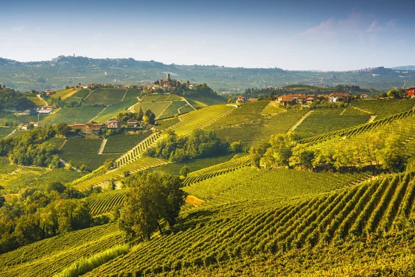 Langhe Vignobles Paysage Castiglione Falletto Village Panorama Site Unesco Piémont — Photo