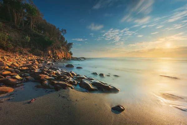 Plaża Cala Violina Maremma Zachodzie Słońca Toskania Cel Podróży Morzu — Zdjęcie stockowe