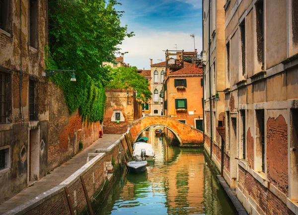 Venedig Stadsbild Vattenkanal Bro Och Traditionella Byggnader Venetien Italien Europa — Stockfoto