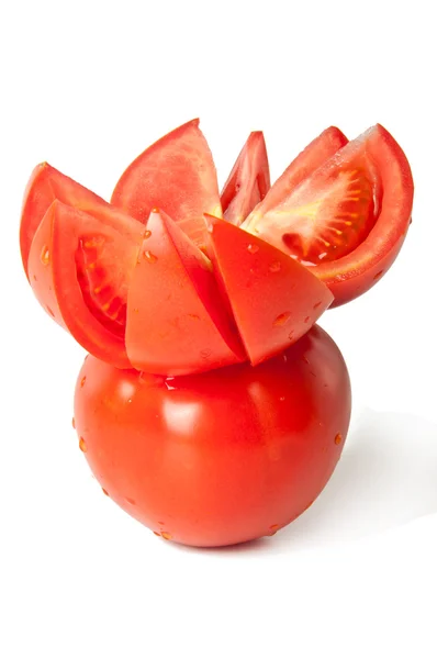 Rajčata izolovaná na bílém — Stock fotografie