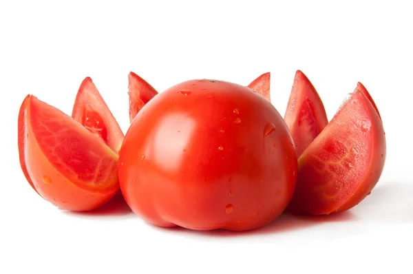 Pomodori isolati su bianco — Foto Stock